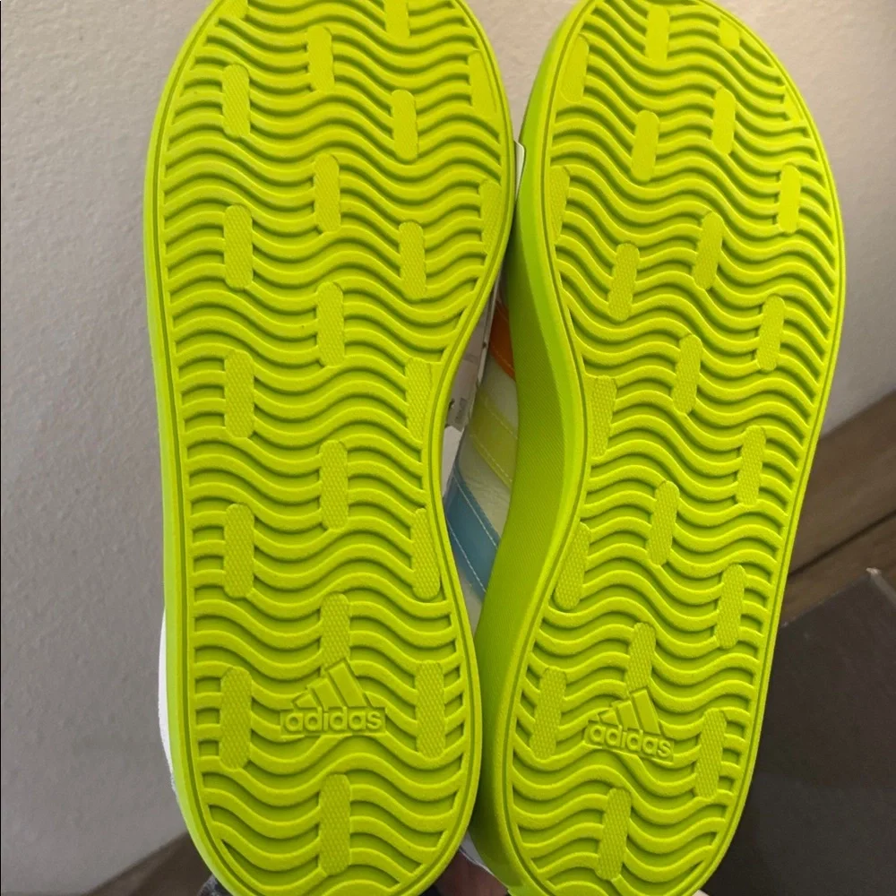 NIB [Adidas] VL Court 3.0 K Skateboard Tennis Shoes Sneakers Neon Youth 5 / W 6 - Picture 11 of 14